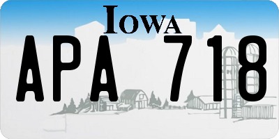 IA license plate APA718