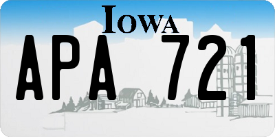 IA license plate APA721