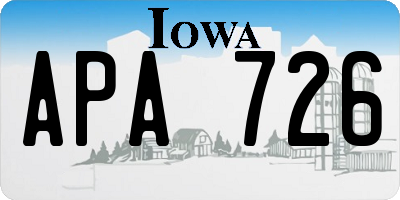 IA license plate APA726