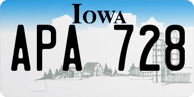 IA license plate APA728