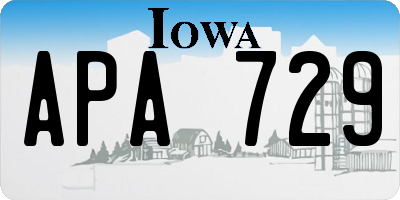 IA license plate APA729
