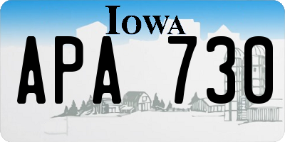 IA license plate APA730