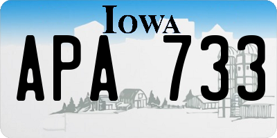 IA license plate APA733