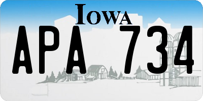 IA license plate APA734