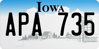 IA license plate APA735