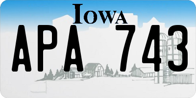 IA license plate APA743