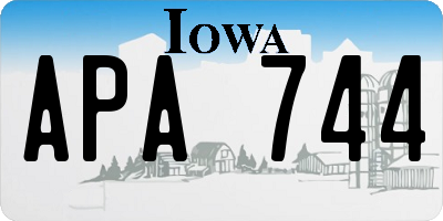 IA license plate APA744