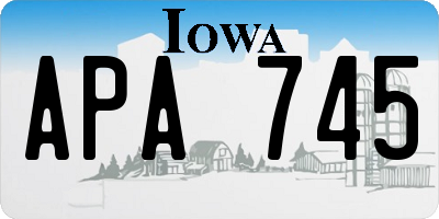 IA license plate APA745