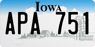 IA license plate APA751