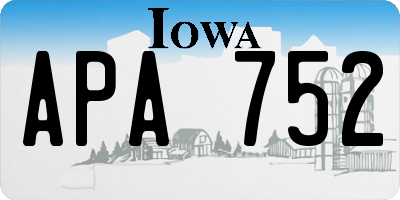 IA license plate APA752