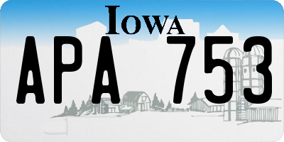 IA license plate APA753