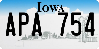 IA license plate APA754