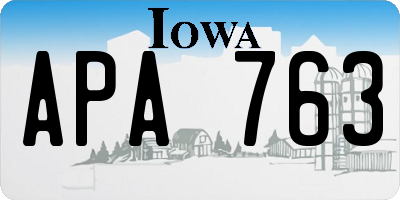 IA license plate APA763