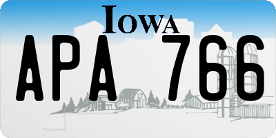 IA license plate APA766