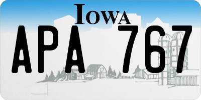 IA license plate APA767