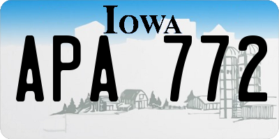 IA license plate APA772