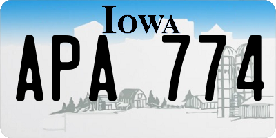 IA license plate APA774