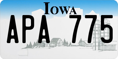 IA license plate APA775