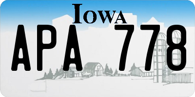 IA license plate APA778