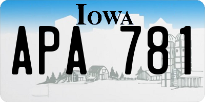 IA license plate APA781