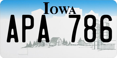 IA license plate APA786