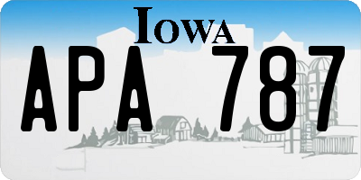 IA license plate APA787
