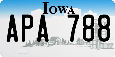 IA license plate APA788