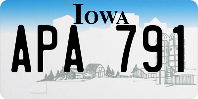 IA license plate APA791