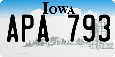 IA license plate APA793
