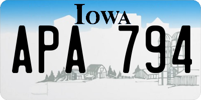 IA license plate APA794