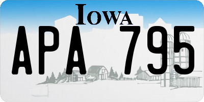 IA license plate APA795