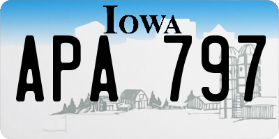 IA license plate APA797