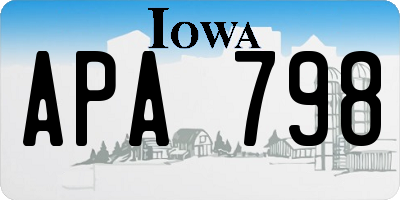 IA license plate APA798