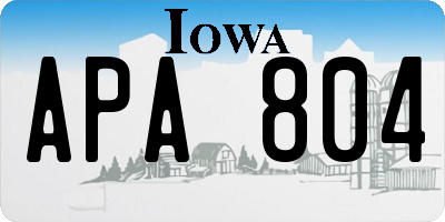 IA license plate APA804
