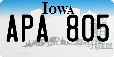 IA license plate APA805