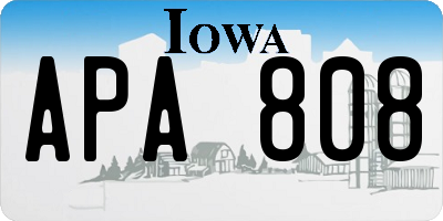IA license plate APA808