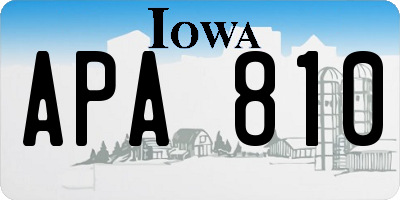 IA license plate APA810