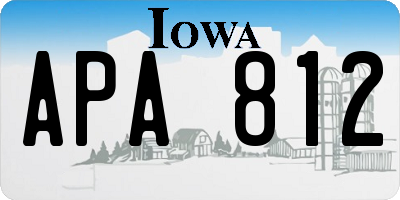 IA license plate APA812
