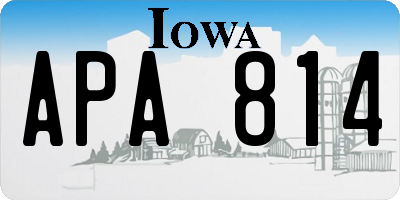 IA license plate APA814