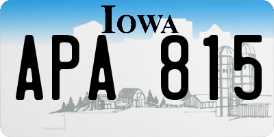 IA license plate APA815