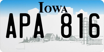 IA license plate APA816