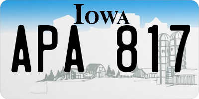 IA license plate APA817