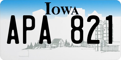 IA license plate APA821