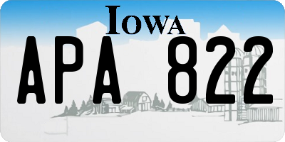 IA license plate APA822