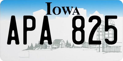 IA license plate APA825