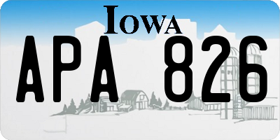 IA license plate APA826