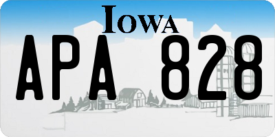 IA license plate APA828