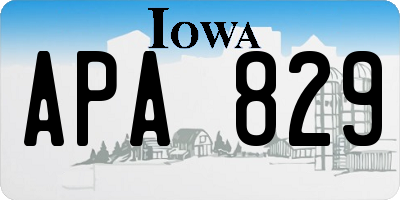IA license plate APA829