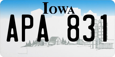 IA license plate APA831
