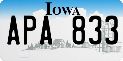 IA license plate APA833